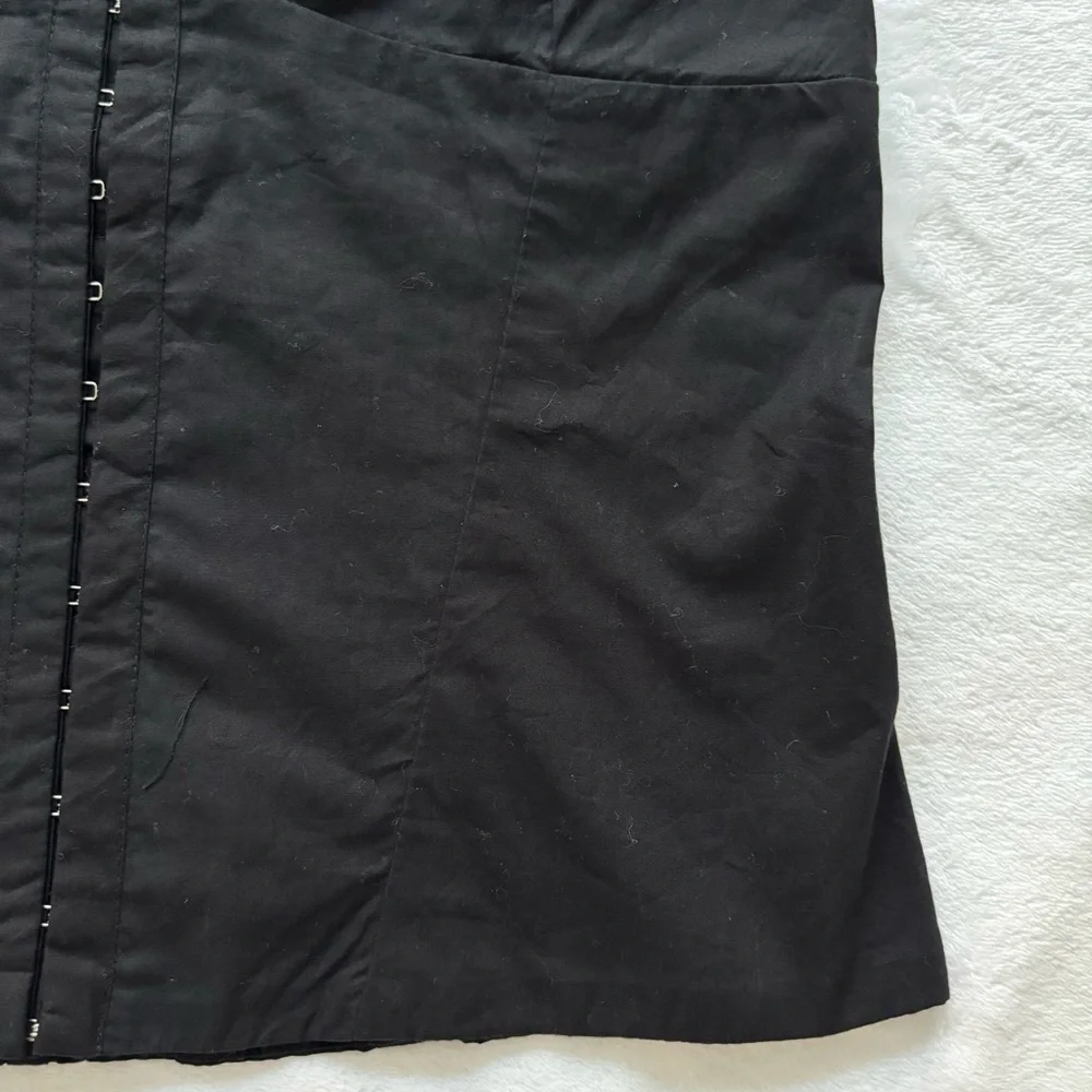 ZARA Sleeveless Black Cotton Lace Trimmed Corset Tank Top--NEW--M